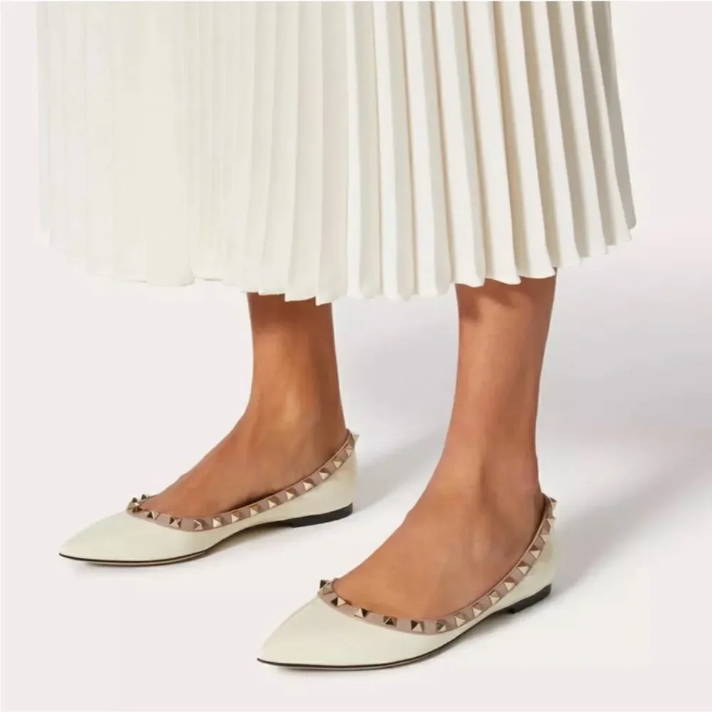 VALENTINO Garavani Rockstud Flats Yellow Lavender Purple - Picture 7 of 7